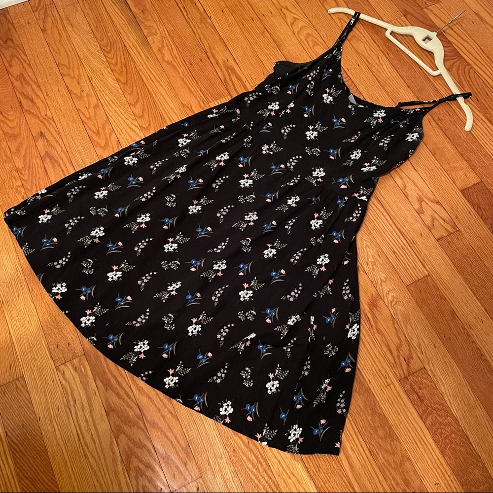 H&M floral black cami dress
